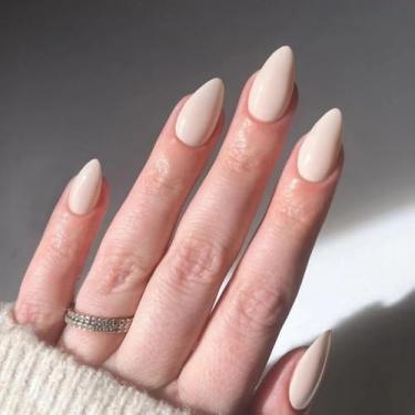 Imagem de Kit de unhas postiças de amêndoa conjunto de unhas postiças de cobertura completa cola acrílica falsa em bastão para mulheres manicure 30 peças