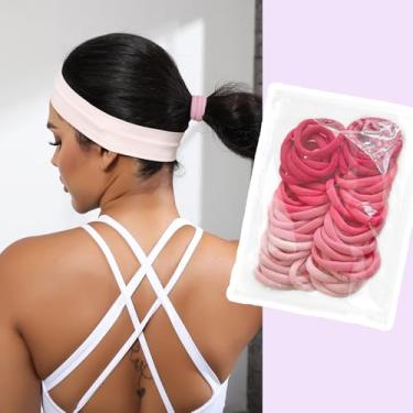 Imagem de Laços de cabelo para mulheres, faixas de cabelo elásticas, laços de cabelo sem danos, laços elásticos macios, acessórios de cabelo com suporte de rabo de cavalo, adequado para todas as texturas, 50