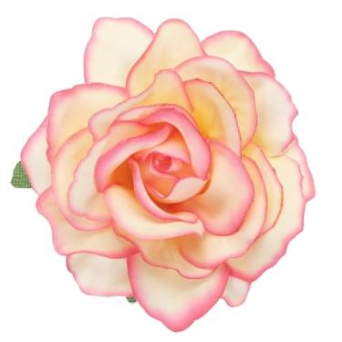 Imagem de 1 grampo de cabelo com flor de rosa, 10 cm, broche de flor para mulheres, acessórios de cabelo amarelo pastel