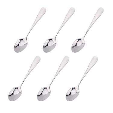 Imagem de 6 colheres de café, colheres de café expresso de 12 cm, colheres pequenas de aço inoxidável, colheres de chá pequenas para mexer para sobremesa, açúcar, aperitivo, ferramenta de cafeteria de cozinha
