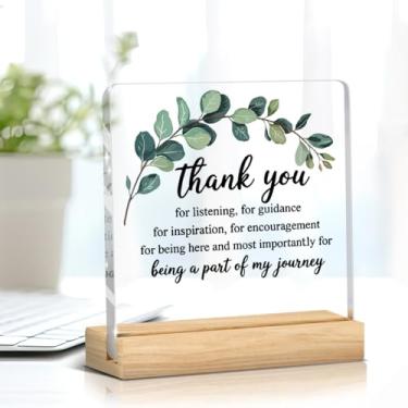 Imagem de Thank You Gifts for Women Men Her Appreciation Gifts for Boss Teacher Mentor Mom Dad Aunt Principal Secretary Thanksgiving Day Christmas Birthday Boss Day Home Office Decor Placa de acrílico