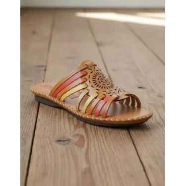 Imagem de Sandália Rasteira em Couro Whisk color - Flor d'couro, 38