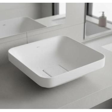 Imagem de Cuba Sobrepor Deca 30x30 L.21030.17 Quadrada Branca Acabamen