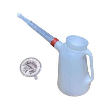 Imagem de KiBcsLic Jarra medidora de óleo com bico longo, dispensador de óleo de motor com filtro, versátil e com tampa, para uso em garagem, automóveis e motocicletas, 5l