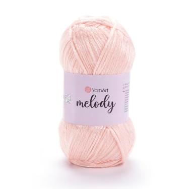 Imagem de YarnArt Melody – Fibra de brilho metálico para tricô, crochê e bordado, novelo de 100 g, 230 m, mistura premium de 70% poliamida, 21% acrílico, 9% lã (896)