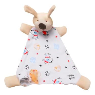 Imagem de Naninha para Bebê com Prendedor de Chupeta Bichinhos Estampada Algodão (75% Algodão, Cachorro)