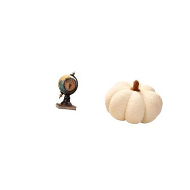 Imagem de Fenteer Estátua de Abóbora Moderna em Forma de Globo, Relógio de Pelúcia, Ornamento para Escritório, Quarto, Prateleira, Sofá, Armário, Lareira, Decoração de