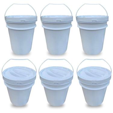Imagem de Balde Plástico 20 L Tampa Rosca Fermentador - Kit 6 Pçs