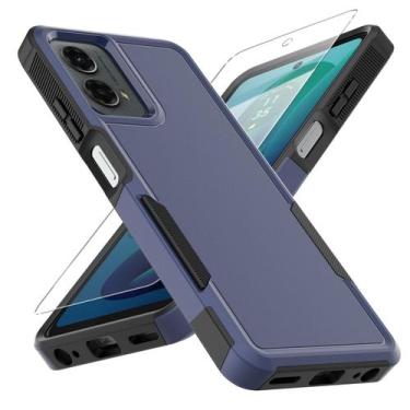 Imagem de Capa de telefone yuanming Moto G 5G 2024 Military Grade Azul