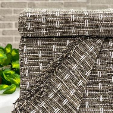 Imagem de Manta Para Sofá Blocks 180cm X 240cm Bege Escuro-mescla