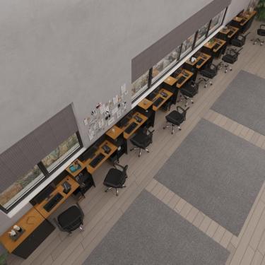 Imagem de Conjunto De Escritório Tech 8 Livreiro 2 Buffet E 9 Mesas 90 - Preto E Cedro Preto E Cedro