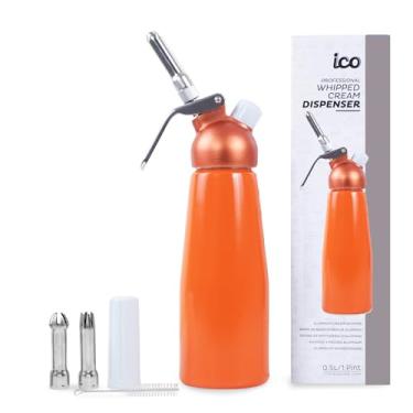 Imagem de Dispensador profissional de chantili para deliciosos chantili caseiros, molhos, sobremesas e licores infundidas – usa cartuchos N2O de 8 g (laranja)