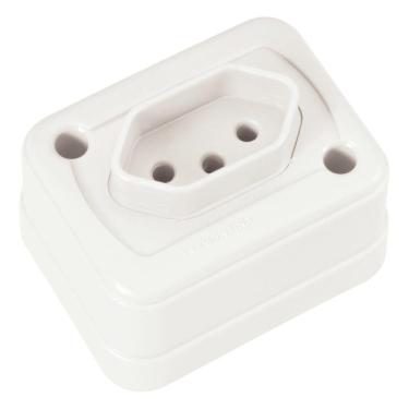 Imagem de Tomada De Sobrepor 2p+t 10 A 250 V Tramontina Branco Embalagem Flow Pack Tramontina