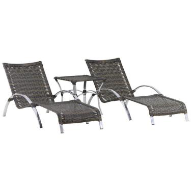 Imagem de 2 Espreguiçadeiras Emily + Mesa Alumínio - Piscina, Jardim Pedra Ferro