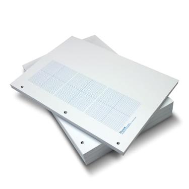 Imagem de Geyer Instructional Products - 3 papel quadriculado, quadrados de 1/8" e machados acentuados, meio espaço em branco direito, dupla face, forro azul, resma de 500 folhas, três furos perfurados