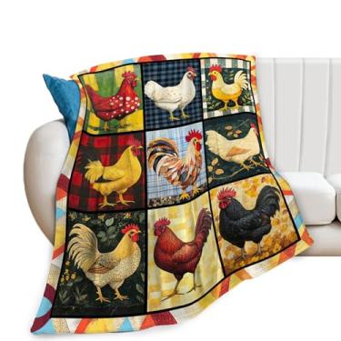 Imagem de Cobertor de galo, cobertor de galo, presentes de galo de fazenda, cobertores de flanela para mulheres, homens, meninos, meninas, adultos, roupa de cama macia, presente para sofá-cama, escritório