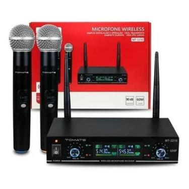 Imagem de Microfone Sem Fio Tomate Uhf Duplo Mt-2210