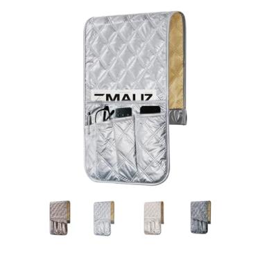 Imagem de YUEDOUBAN Suporte de controle remoto para sofá, organizador de apoio de braço reclinável, impermeável, antiderrapante, com 5 bolsos para celular, TV, revista, tablet, vidro cinza