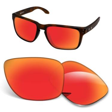 Imagem de Lentes de substituição de 1,5 mm compatíveis com óculos de sol Oakley Holbrook XL OO9417, antiarranhões e resistentes a impactos - laranja vermelho polarizado