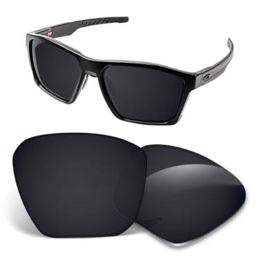 Imagem de Lentes de substituição de 1,5 mm compatíveis com óculos de sol Oakley Targetline OO9397, antiarranhões e resistentes a impactos - preto escuro polarizado