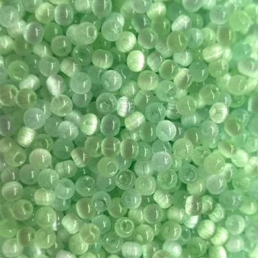 Imagem de ARTISAMILY 1500 peças de contas redondas de olho de gato de vidro verde cristal de 4 mm para fazer joias DIY