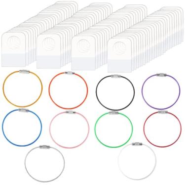 Imagem de 260 peças de porta-cartões para anéis e abas de cartões Yoto e etiquetas autoadesivas e 10 peças de aço inoxidável para chaveiro, organizador de viagem