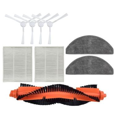 Imagem de 9 peças escova principal escova lateral filtro pano esfregão para X/iaomi E10 B112 E12 E10C (3C Enhanced Edition) 3C Plus robô aspirador de pó peças sobressalentes