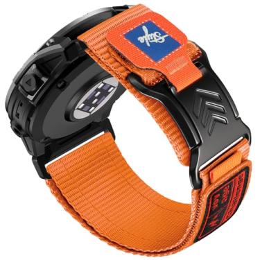 Imagem de GEAK Pulseira esportiva de nylon de 26 mm compatível com relógio Garmin - pulseira de nylon resistente de 26 mm para Fenix 8 51 mm/7X 7X Pro/6X 6X Pro/5X 5X Plus/Instinct 3 50 mm/Quatix 6X/5X Descent