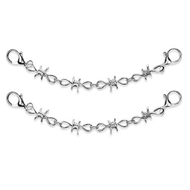 Imagem de Berloques de sapato gótico, acessórios de emo gótico, rebites punk, berloques de sapato Y2K para mulheres e homens, sandálias de tamanco faça você mesmo, correntes para decoração de sapatos, Plástico,