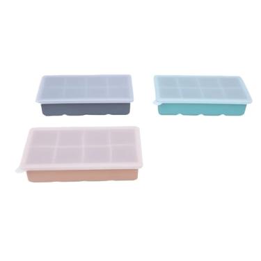 Imagem de GLOGLOW Bandeja de Cubo de Gelo de 3 Peças, Molde de Cubo de Gelo de Silicone de Liberação Fácil Multiuso Com Tampa, para Coquetéis Congeladores, Uísque, Chocolate, Doces, Alimentos