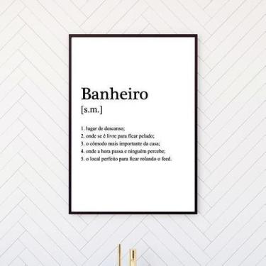 Imagem de Quadro Decorativo Banheiro Significado 45X34Cm Moldura Preta - Quadros