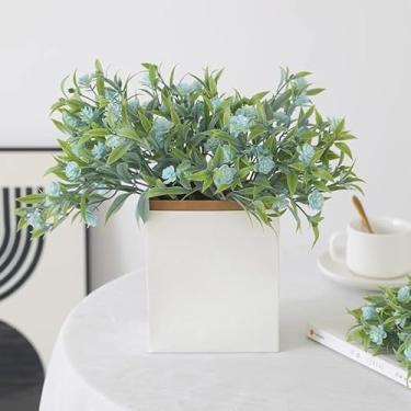 Imagem de 34,8 cm simulação de flores artificiais Gypsophila flores casamento noiva buquê decoração arranjo (azul)