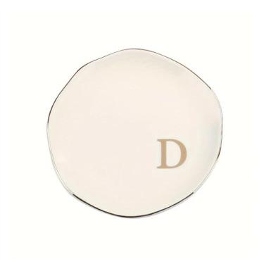 Imagem de Bandeja de joias de cerâmica com letras de 12 cm, prato decorativo para anéis, brincos, colares, pulseiras, chaves de relógio, aniversário, dia das mães, casamento, presente de Natal para mulheres