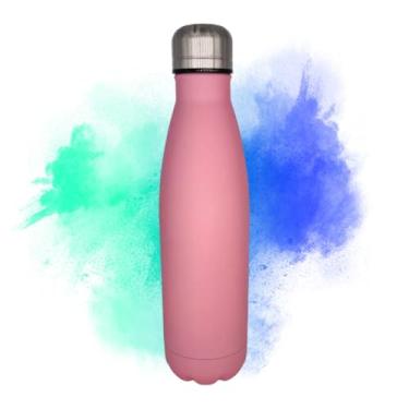 Imagem de Garrafa De Água Portatil Inox Térmica Squeeze Com Camada Dupla Para Academia Esporte 500ml Quente Frio (Rosa)