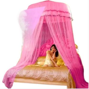 Imagem de Mosquiteiro de Teto Gigante Casal/Queen/King com Abertura Lateral 14m Tela Fina Anti-Inseto(Rosa,Gigante s/abertura lateral)