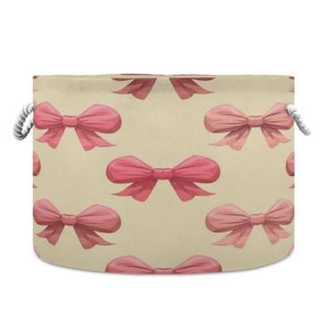 Imagem de SEHANY Cesta de armazenamento redonda grande com alça de corda, cesto de roupa suja de lona para armazenamento de cobertores, cesta de armazenamento infantil para quarto de banho, decoração de