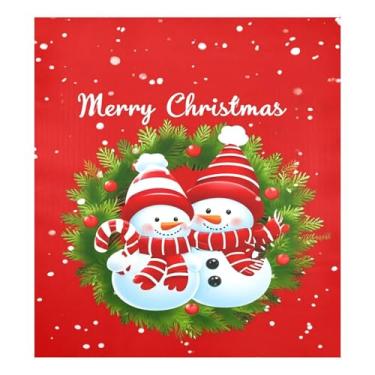 Imagem de SEHANY Capa magnética de boneco de neve de Natal, adesivos magnéticos de decoração de Natal antiarranhões para painel de geladeira, cozinha doméstica, decoração de Natal 58 x 66 cm