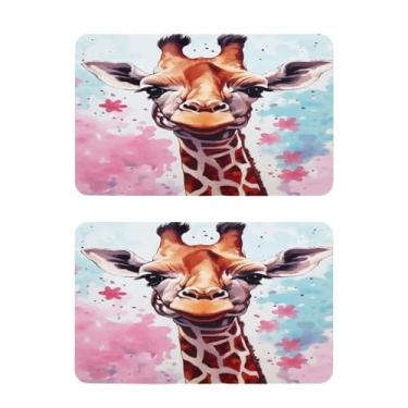 Imagem de Blueangle Conjunto de 2 ímãs de geladeira com pintura de girafa - Ímãs decorativos engraçados de geladeira de cozinha - Seguro para lava-louças e decoração magnética durável (215)