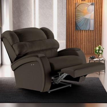 Imagem de Poltrona Do Papai Reclinável Napoli Power Touch Usb Pu Fh1 Marrom