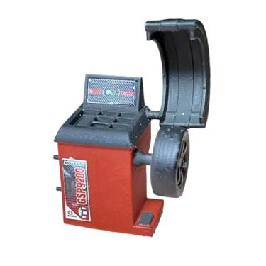 Imagem de Esquirla Balanceadora de pneus modelo 1/64, miniatura de veículos, brinquedo para oficina mecânica, cena de manutenção de veículos, garagem de carros.