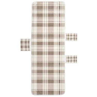 Imagem de STAYTOP Capa de toalha de cadeira xadrez elegante de búfalo, capa de espreguiçadeira macia, capas de cadeira de praia com bolsos para jardim ao ar livre, pátio, pátio, banhos de sol, gramado, 215 x 76