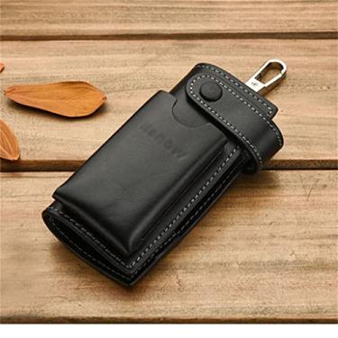 Imagem de Capa masculina de couro para chave de carro, capa universal para chave multifuncional de grande capacidade