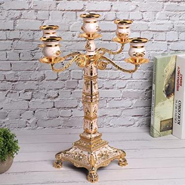Imagem de GLOGLOW Porta-Velas Vintage para Candelabros, Design Vintage Em Relevo Com, Base Estável de Quatro Cantos, Colocação Segura de Velas, Material de Liga de Qualidade – Peça Central Elegante para