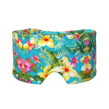 Imagem de Máscara de verão com estampa havaiana para olhos e orelhas, respirável, ajustável, blecaute, venda, confortável