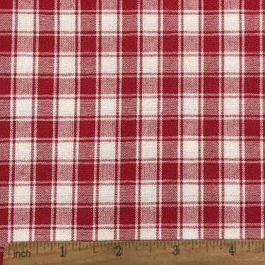 Imagem de Tecido xadrez xadrez xadrez vermelho branco 113 g 100% algodão largura 57 polegadas (1 jarda pré-cortado)