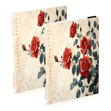 Imagem de Burbuja Cadernos Valentine Roses, papel pautado universitário A5 com 60 folhas, fichário para escritório, 2 unidades