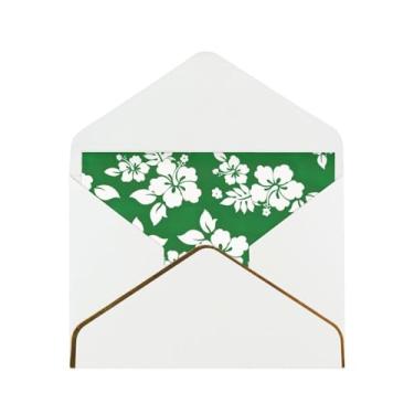 Imagem de SKKNT Cartões comemorativos com estampa de flores do Havaí para todas as ocasiões, convites de festa de aniversário de casamento, 12,7 x 15,2 cm