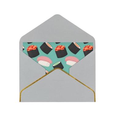 Imagem de Sushi Food Pattern1 Cartões de felicitações impressos para todas as ocasiões, convites de festa de aniversário de casamento, 12,7 x 15,2 cm