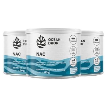 Imagem de Kit 3 NAC Acetilcisteína Ocean Drop Vegano 120 Cápsulas
