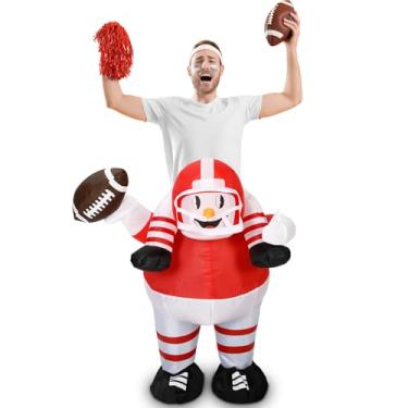 Imagem de VioraWhite Fantasia inflável de Natal de boneco de neve de futebol para adultos, fantasia inflável, para homens e mulheres, cosplay